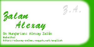 zalan alexay business card